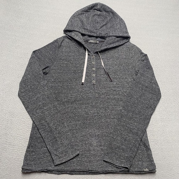 Prana Tops - Prana Women's Gray Hooded Henley Sweatshirt